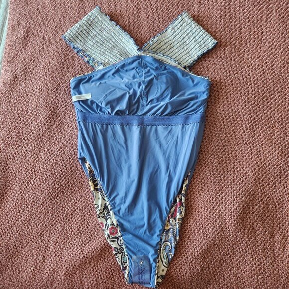 Anthropologie Off Shoulder Smocked Swimsuit  Size L - Picture 12 of 15